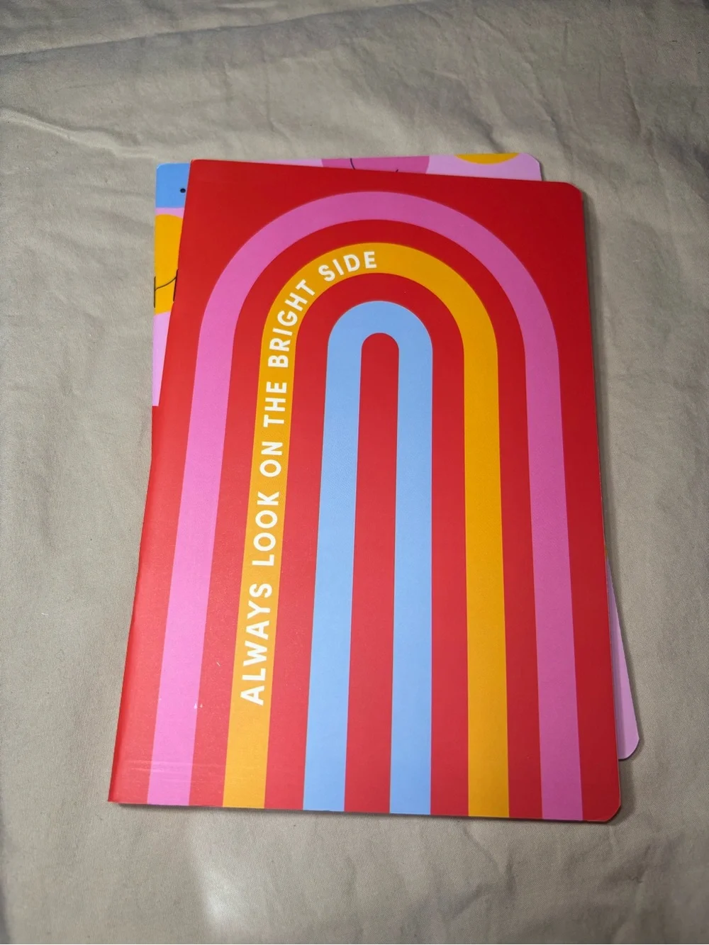New 3 Pack Retro Arc Rainbow Notebook - Orange, Pink, Blue Journal Diary